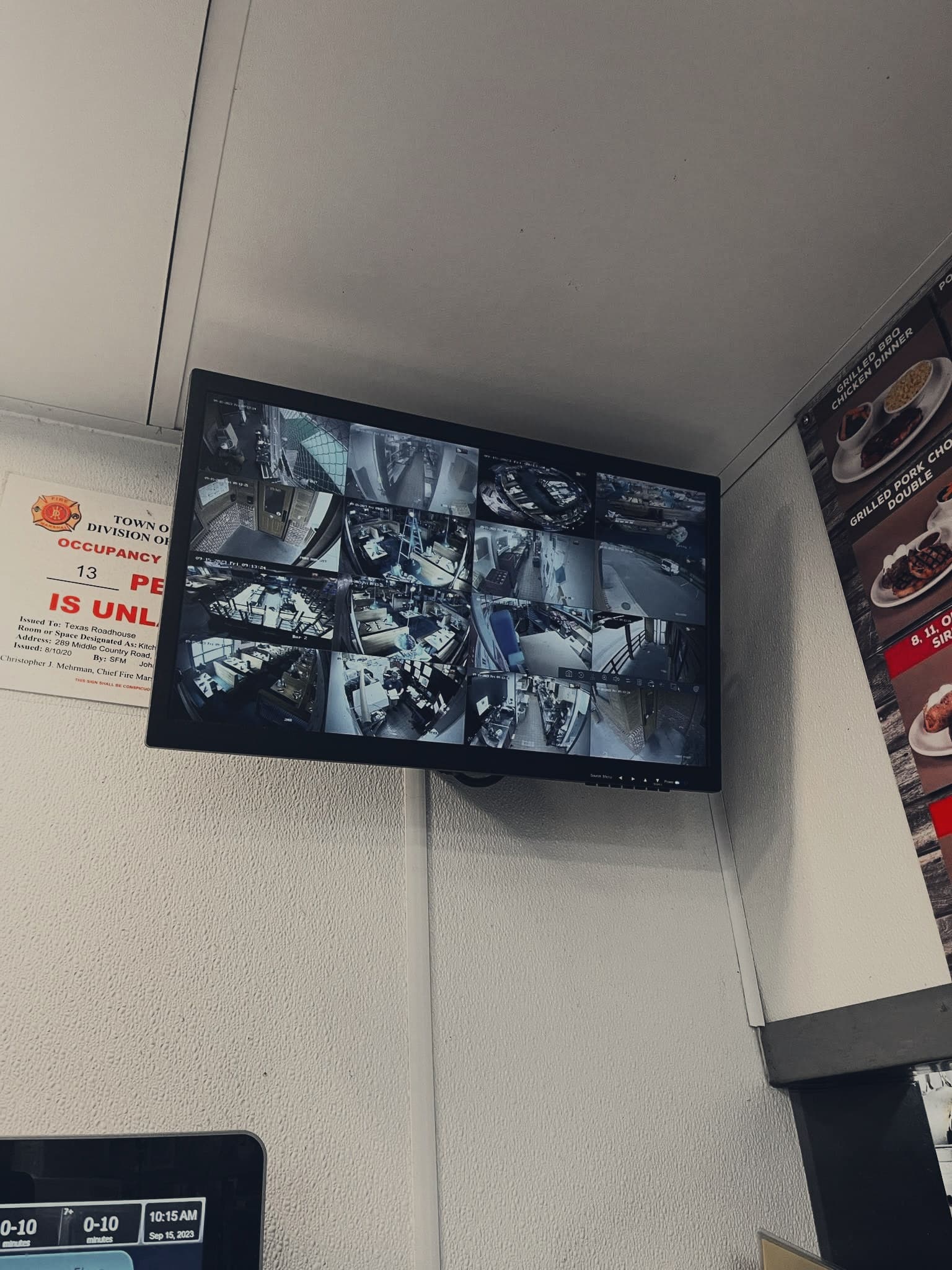 A live multi-camera security monitoring view.