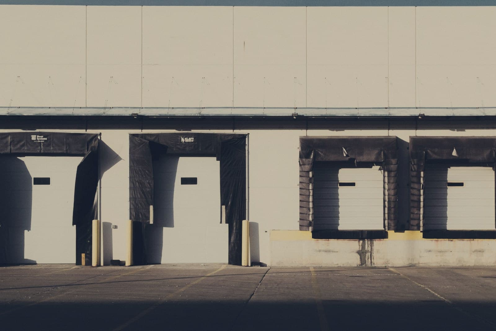 A commercial property with loading bays.